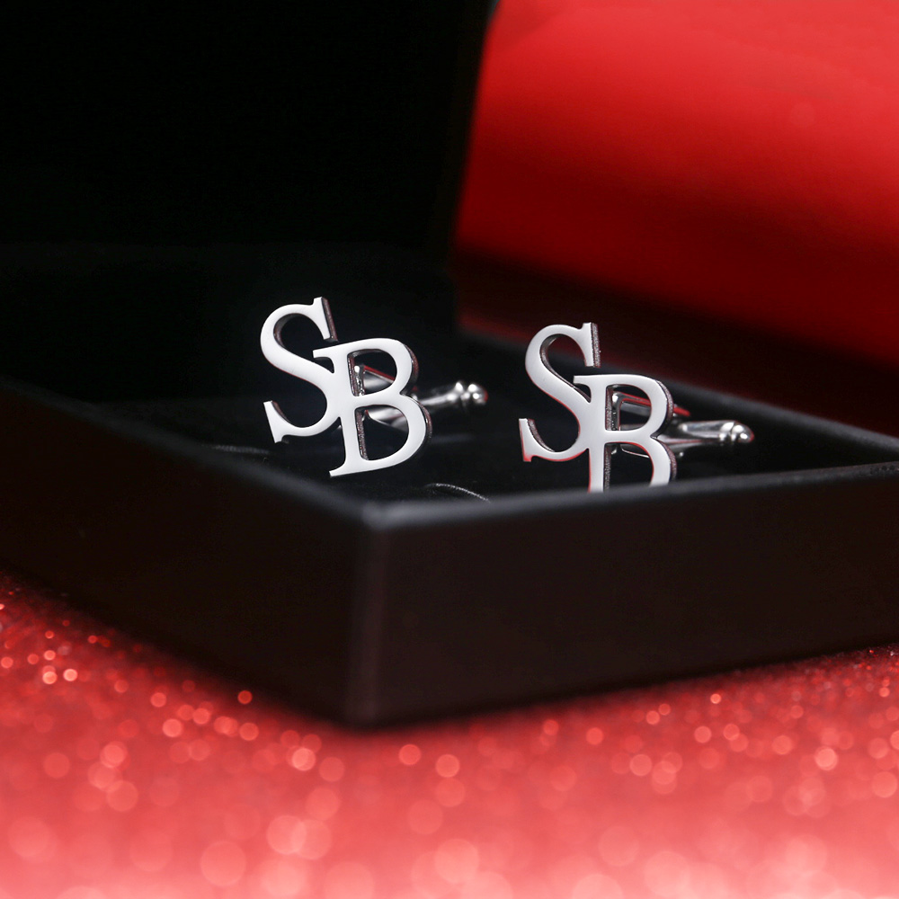 Men'S Grooming For Wedding - Gemelos con iniciales personalizadas Tangula, gemelos