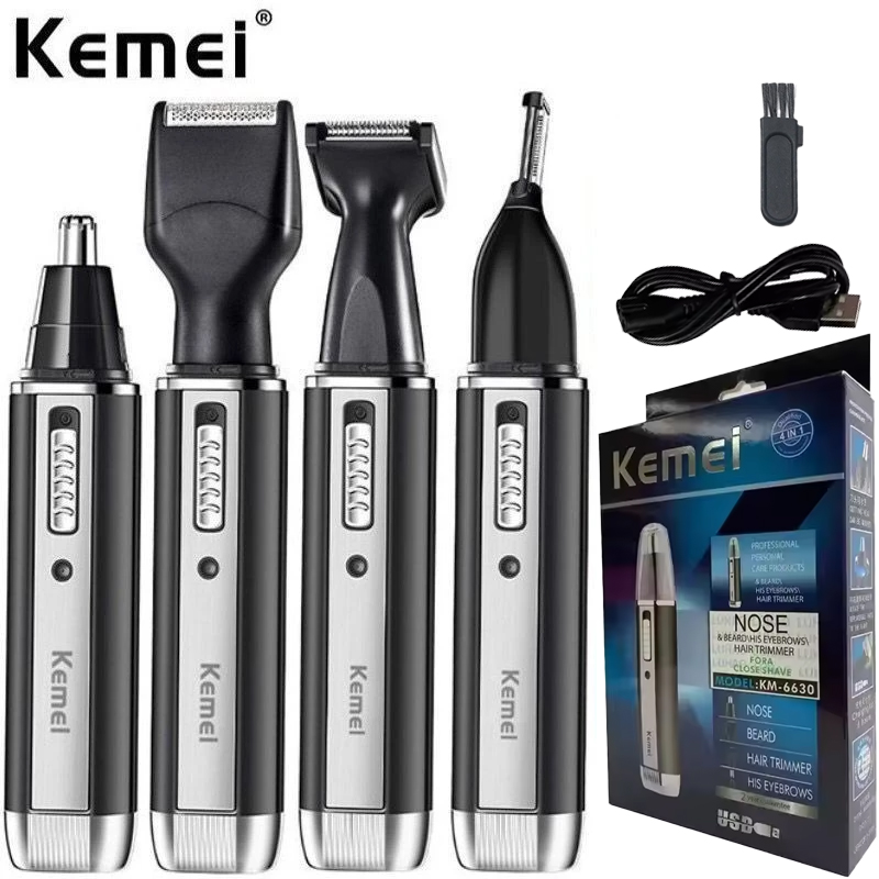 Men'S Grooming Set - Recortador de vello nasal Kemei-6630, limpiador
