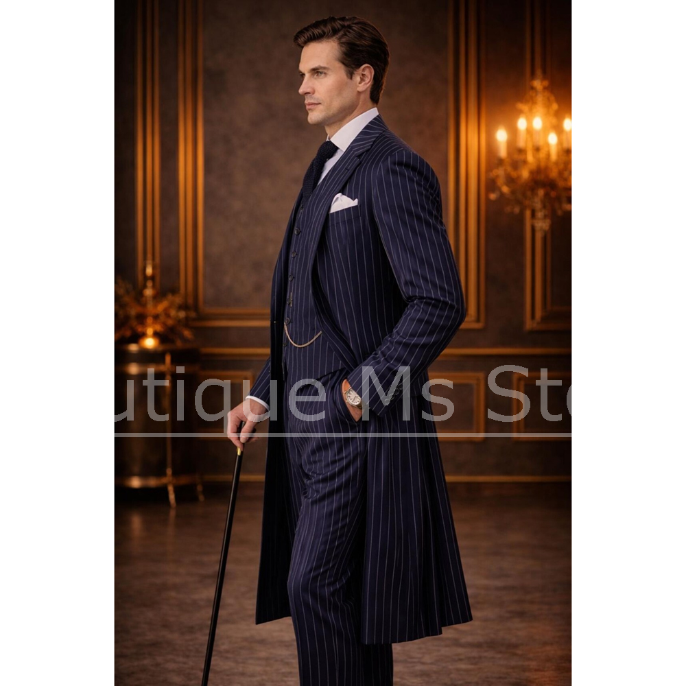 X Men Grooming - Elegante Traje de Hombre a Rayas