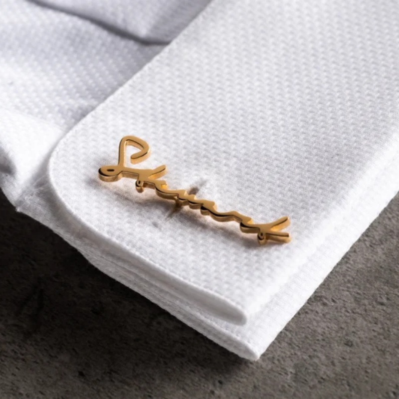 Men'S Grooming For Wedding - Mancuernillas con Nombre Personalizado, Chapadas en