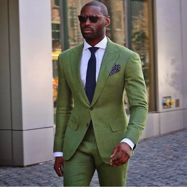 Traje de lino verde militar pa - X Men Grooming reseña y precio