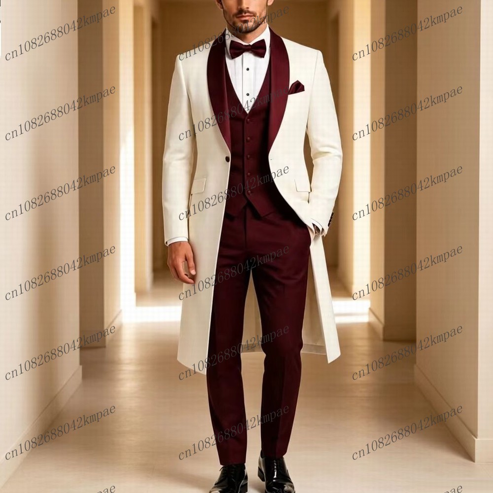Blazer Largo Blanco y Borgoña, - Men'S Grooming Set reseña y precio